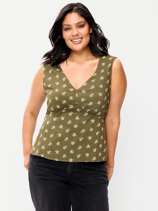 Image number 7 showing, Sleeveless V-Neck Tie-Back Top