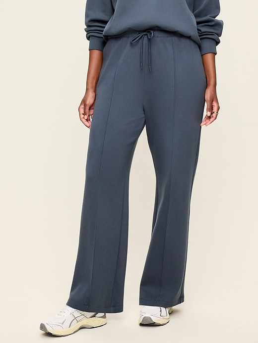 Image number 8 showing, Mid-Rise Dynamic Fleece Textured Wide-Leg Sweatpants