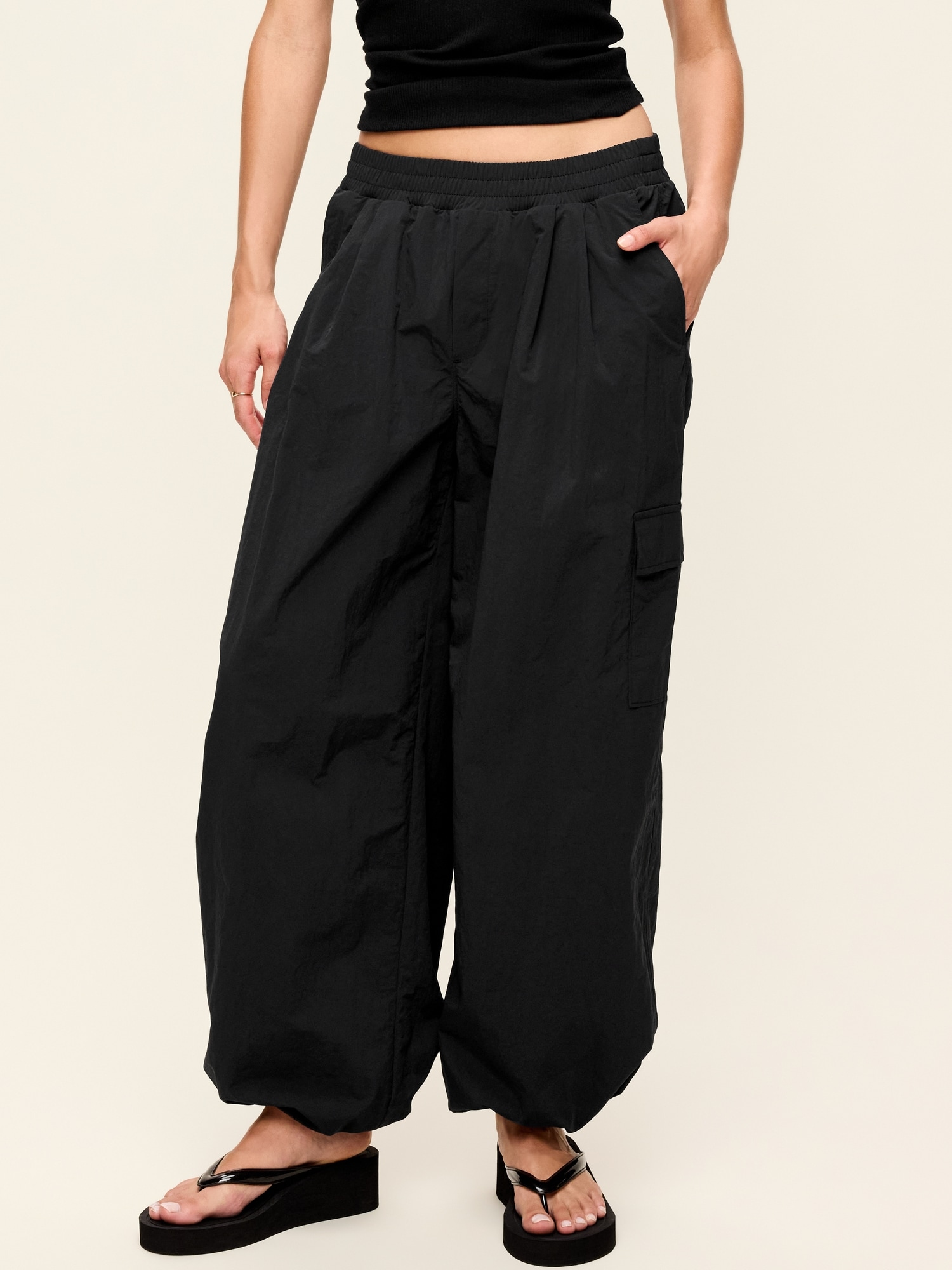 Mid-Rise Adjustable Active Woven Utility Pants