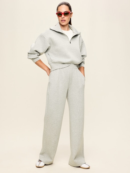 Image number 2 showing, High-Waisted Bounce Fleece Wide-Leg Sweatpants