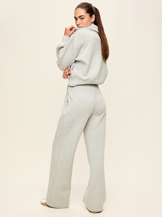 Image number 3 showing, High-Waisted Bounce Fleece Wide-Leg Sweatpants
