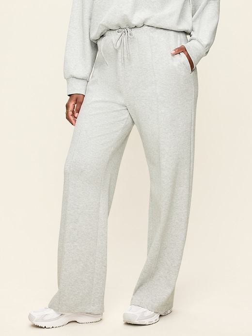 Image number 8 showing, Mid-Rise Dynamic Fleece Textured Wide-Leg Sweatpants