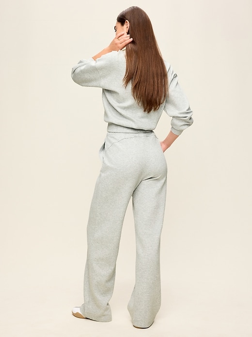 Image number 3 showing, Mid-Rise Dynamic Fleece Textured Wide-Leg Sweatpants