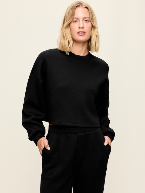 Bounce Fleece Crew-Neck Cropped Sweatshirt