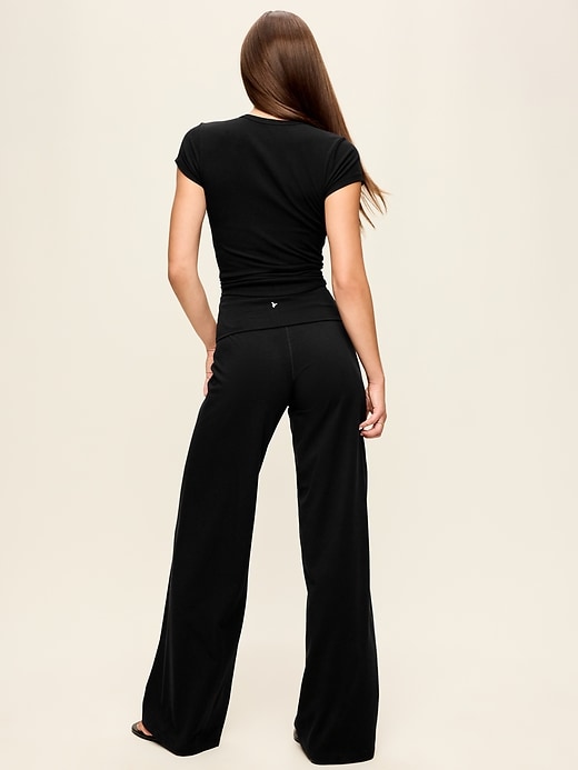 High-Waisted PowerChill Fold-Over Wide-Leg Pants | Old Navy