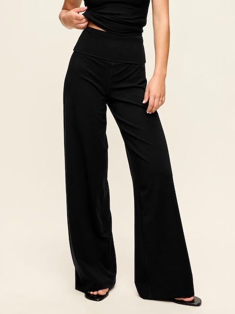 High-Waisted PowerChill Fold-Over Wide-Leg Pants