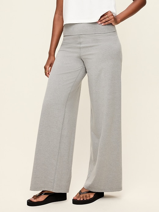 Image number 6 showing, High-Waisted PowerChill Fold-Over Wide-Leg Pants