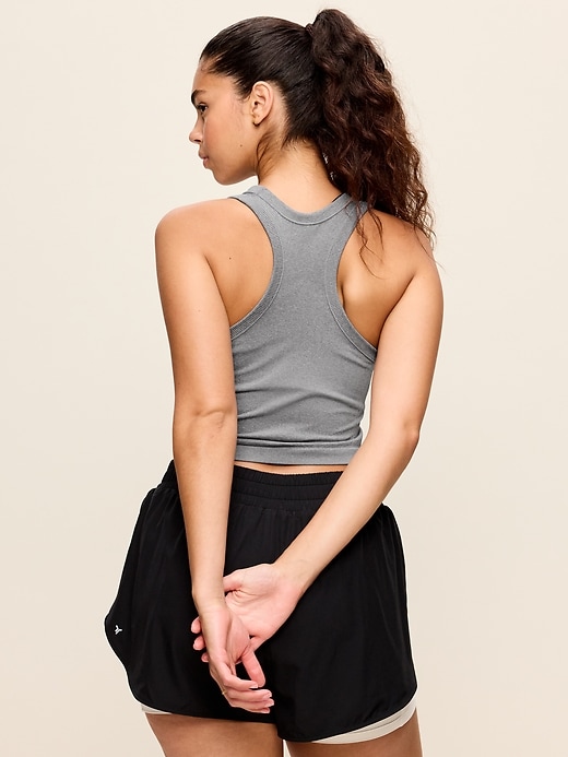 Image number 6 showing, Seamless Fitted High-Neck Crop Top