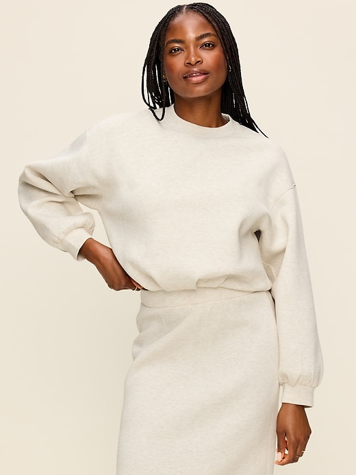 Image number 1 showing, Bounce Fleece Bubble-Hem Sweatshirt