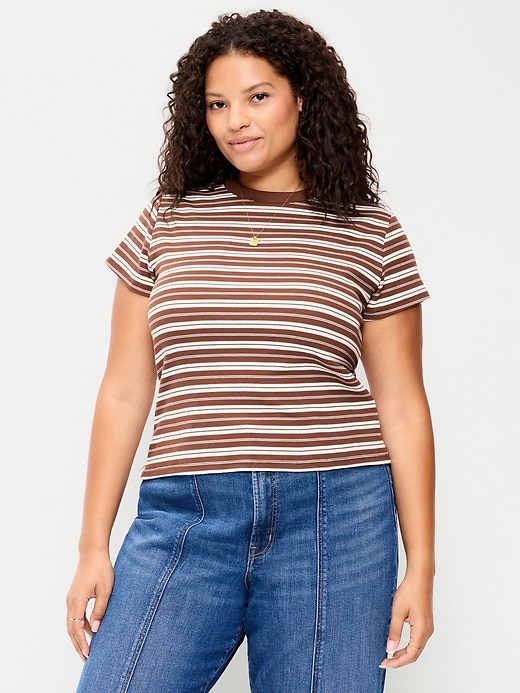 Image number 6 showing, Snug Crew-Neck Ribbed T-Shirt