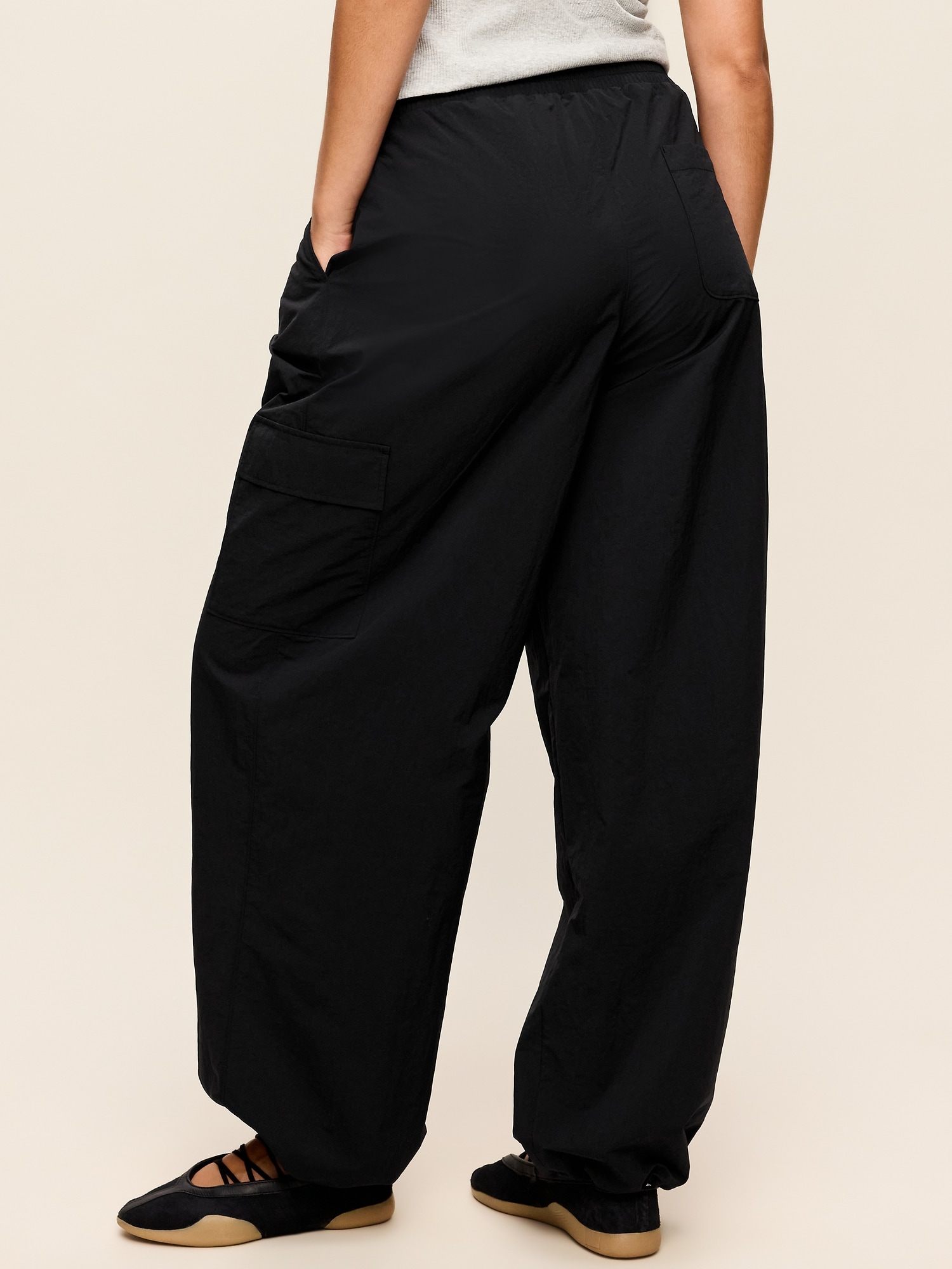 Mid-Rise Woven Utility Pants