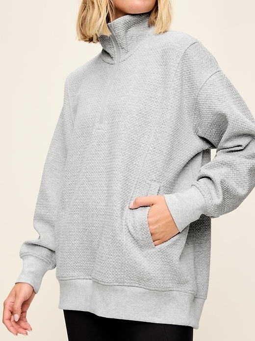 Image number 5 showing, Dynamic Fleece Oversized Textured Tunic Sweatshirt