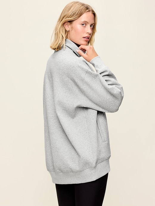 Image number 2 showing, Dynamic Fleece Oversized Textured Tunic Sweatshirt
