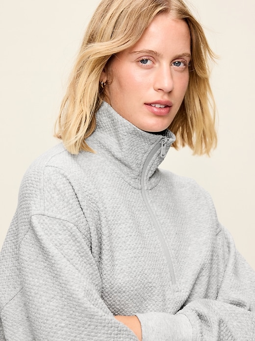 Image number 4 showing, Dynamic Fleece Oversized Textured Tunic Sweatshirt