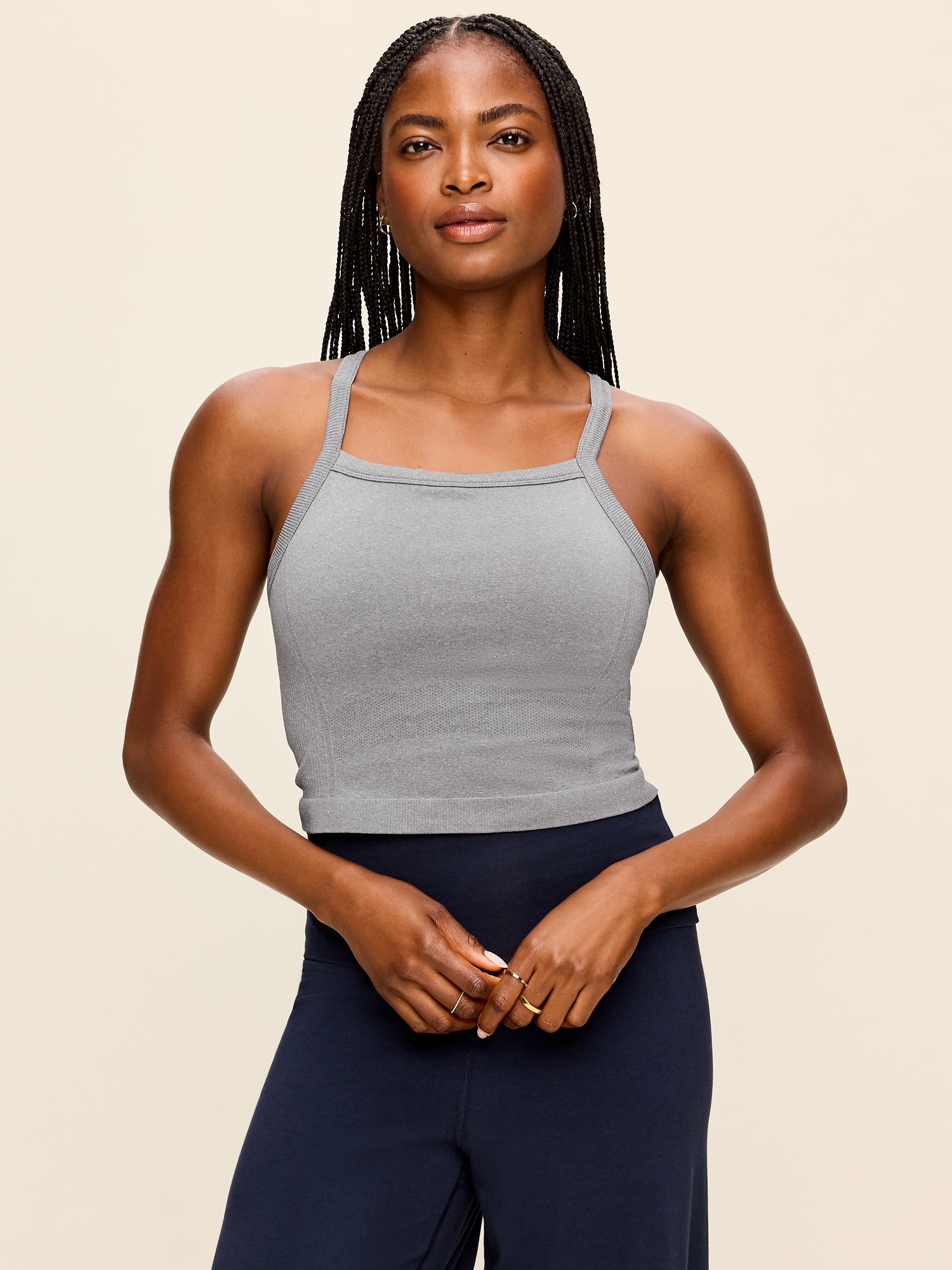 Seamless Square-Neck Longline Bra
