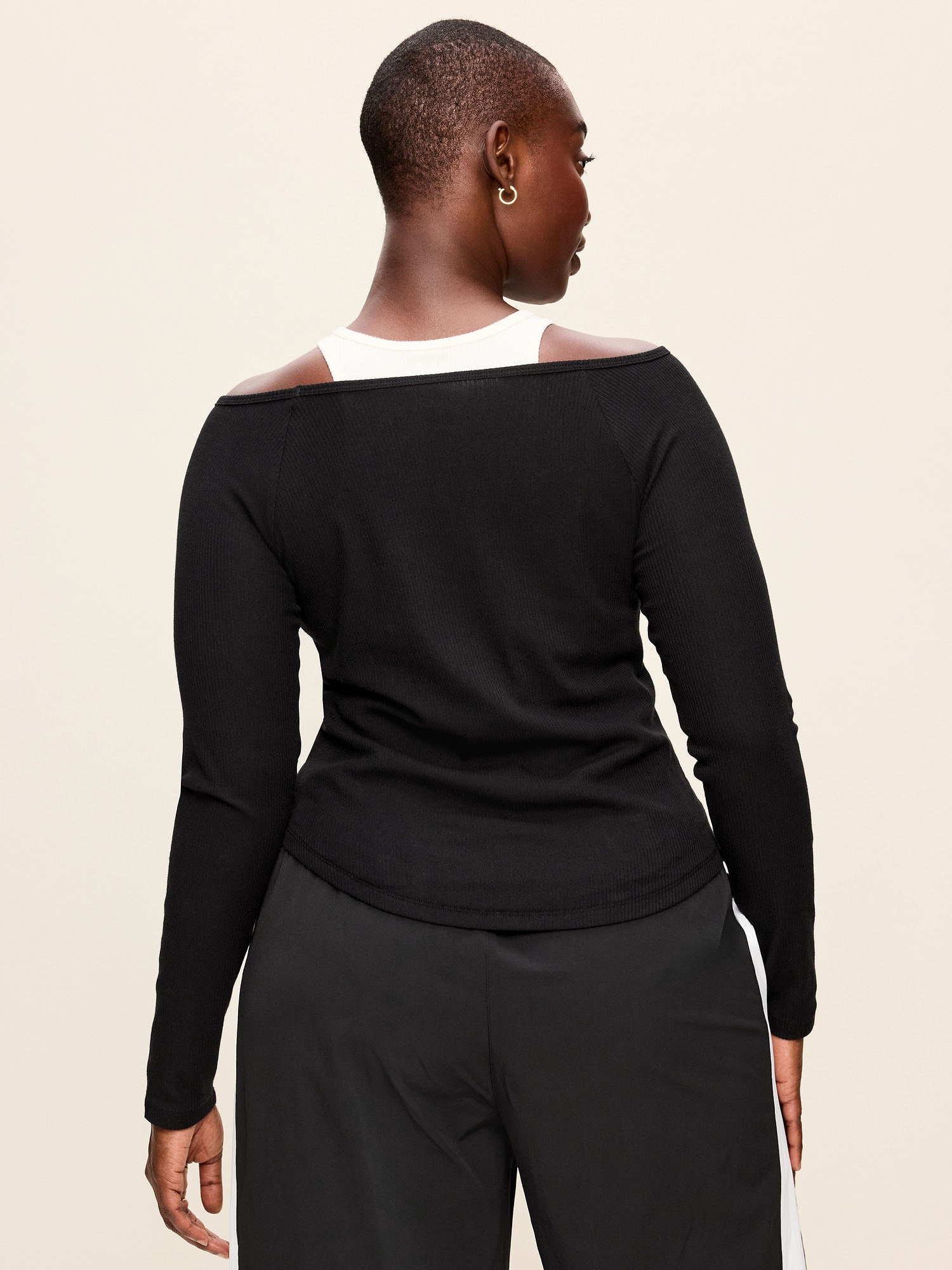 CloudLite Ribbed Long-Sleeve Boatneck Top