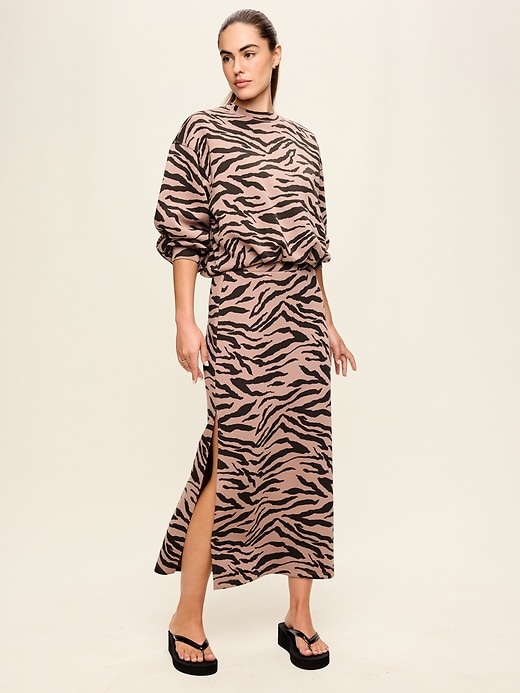 Image number 2 showing, High-Waisted Bounce Fleece Maxi Skirt