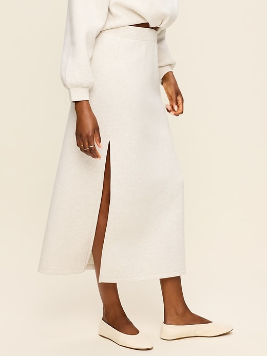 Image number 1 showing, High-Waisted Bounce Fleece Maxi Skirt
