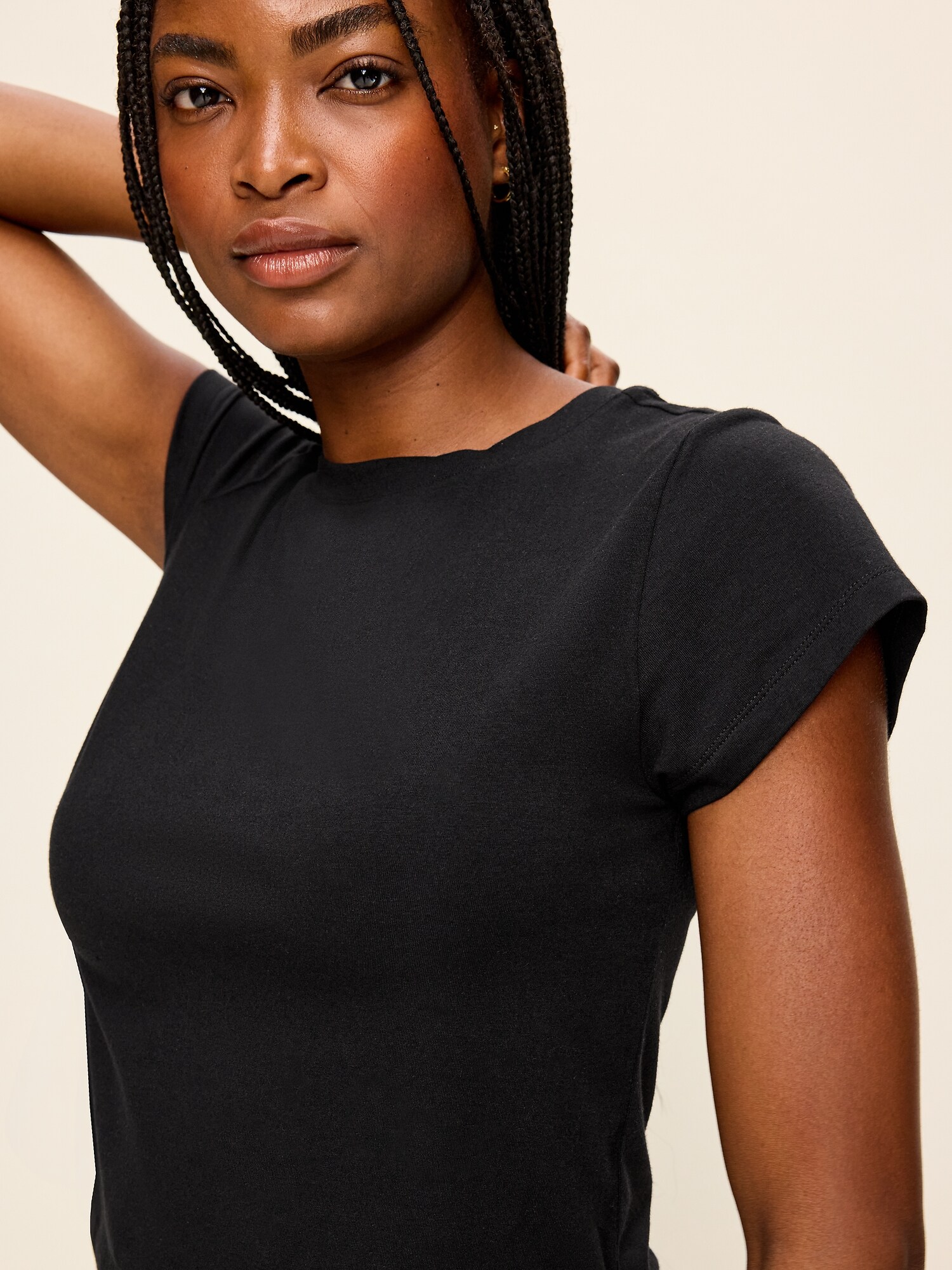 Женская футболка Old Navy Short-Sleeve Jersey T-Shirt, цвет: Чёрный — фото 4