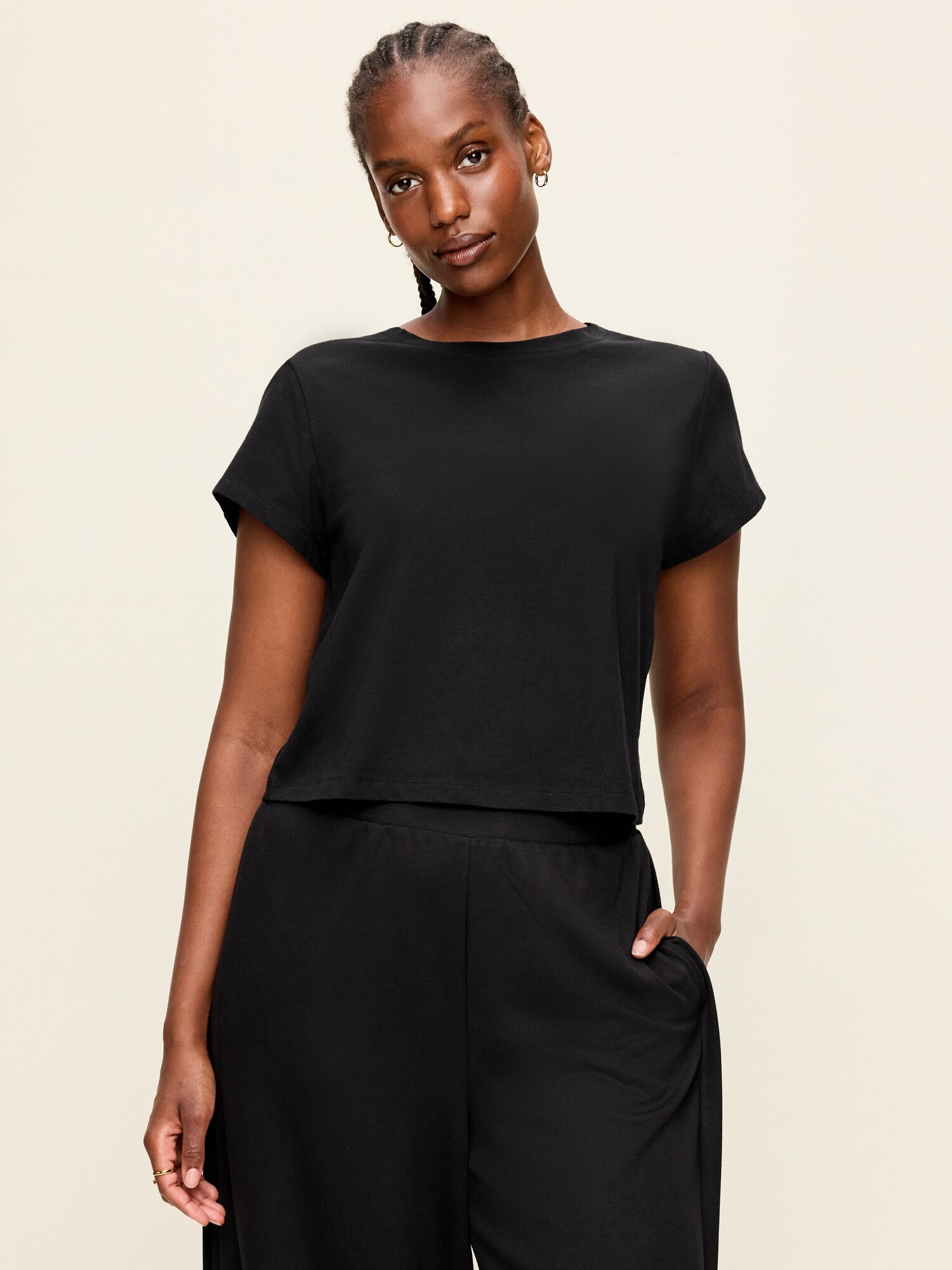 Женская футболка Old Navy Short-Sleeve Jersey T-Shirt, цвет: Чёрный — фото 5