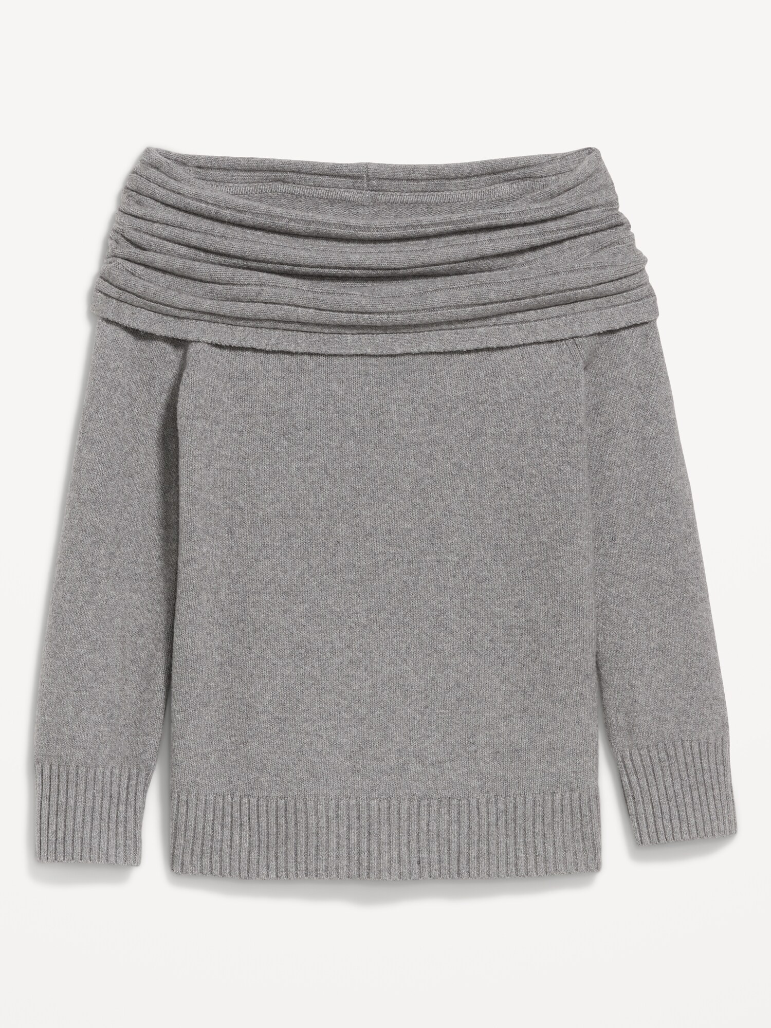 Женский свитер Old Navy SoSoft с открытыми плечами, цвет: Меланжевый серый — фото 4