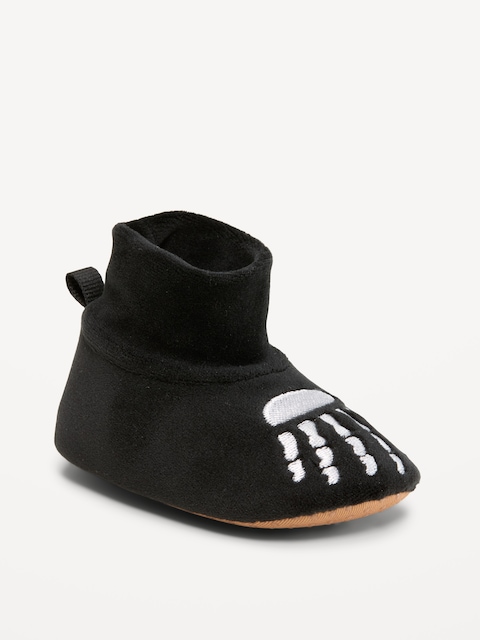 Velour Skeleton Slippers for Baby