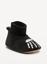 Image number 1 showing, Velour Skeleton Slippers for Baby