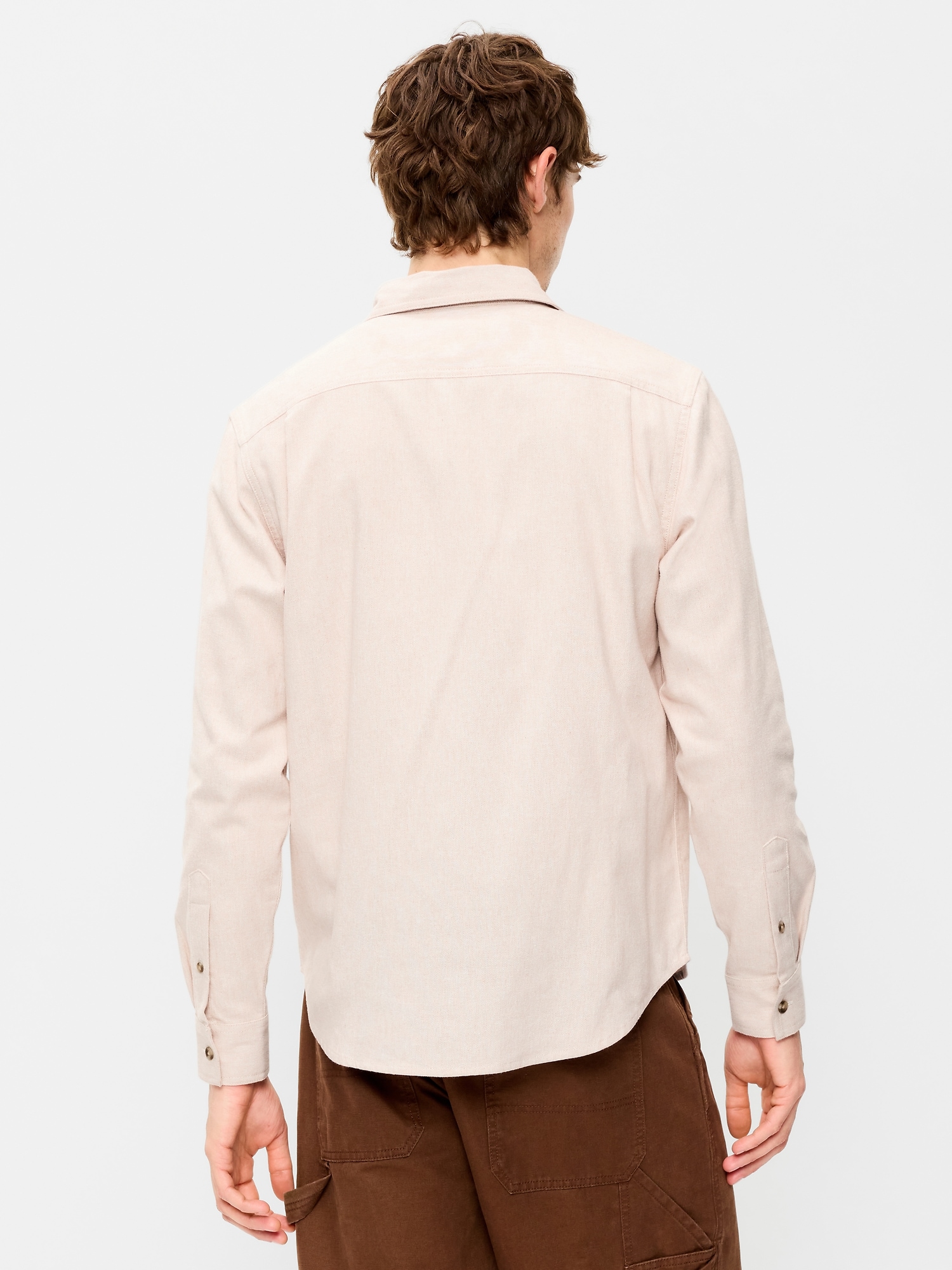 Relaxed Long-Sleeve Flannel Pocket Shirt