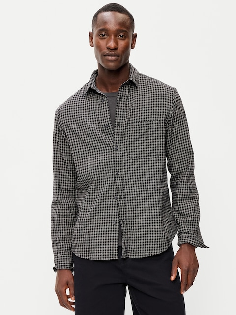 Relaxed Long-Sleeve Plaid Flannel Pocket Shirt