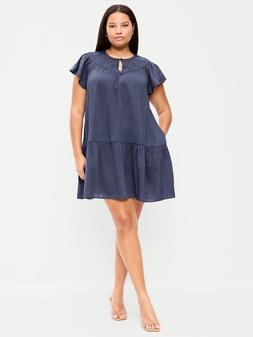 Image number 8 showing, Flutter-Sleeve Mini Swing Dress
