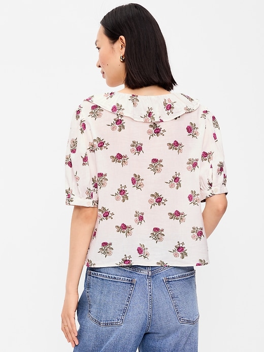 Image number 2 showing, Ruffle Collar Tie-Front Top