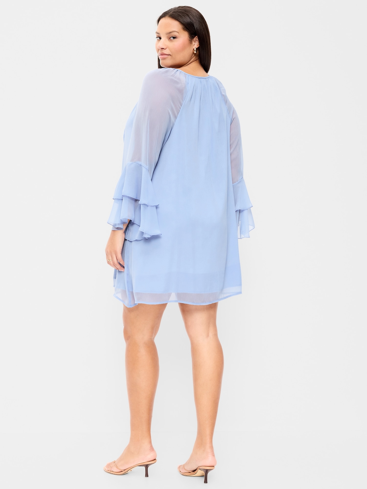 Bell-Sleeve Boho Mini Dress