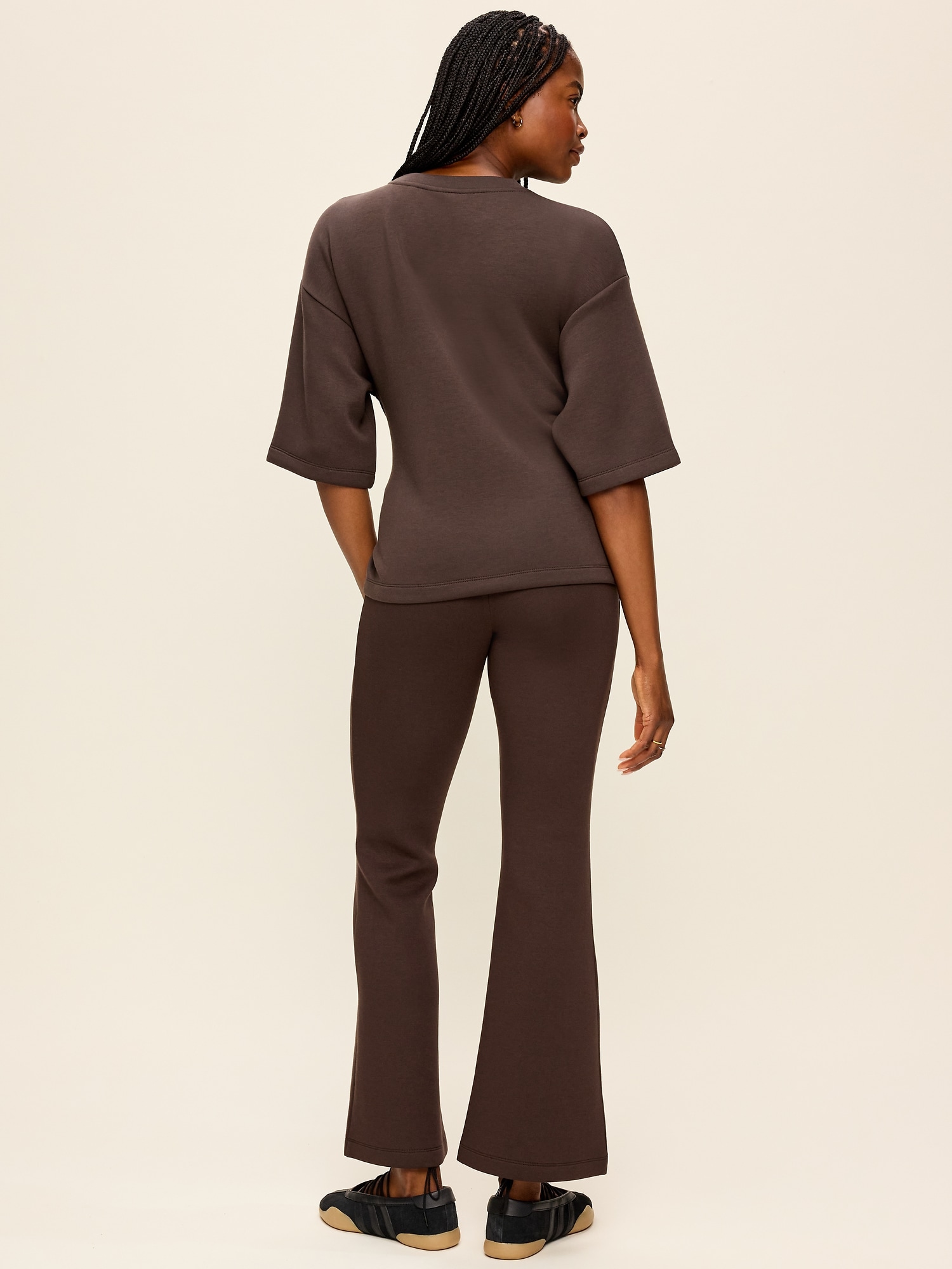 High-Waisted Bounce Fleece Flare-Leg Sweatpants