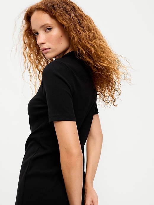 Image number 5 showing, Snug Mock-Neck Bodycon Mini Dress