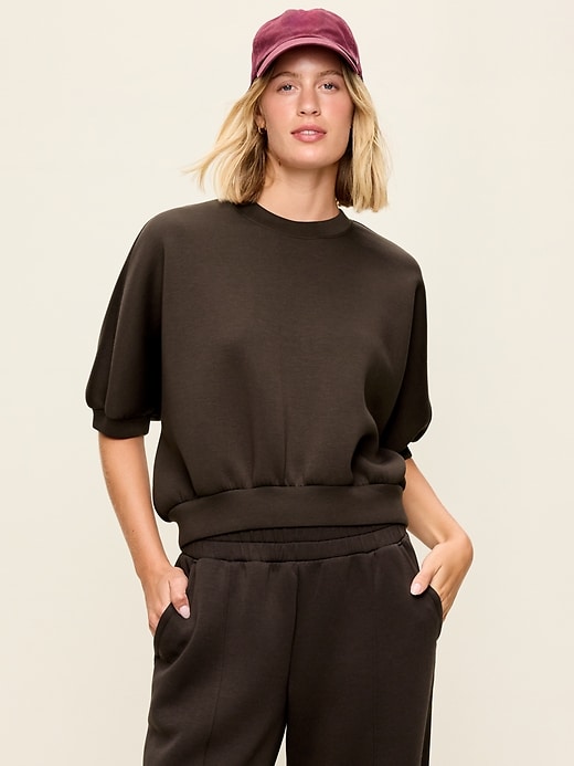 Image number 1 showing, Bounce Fleece Dolman-Sleeve Top