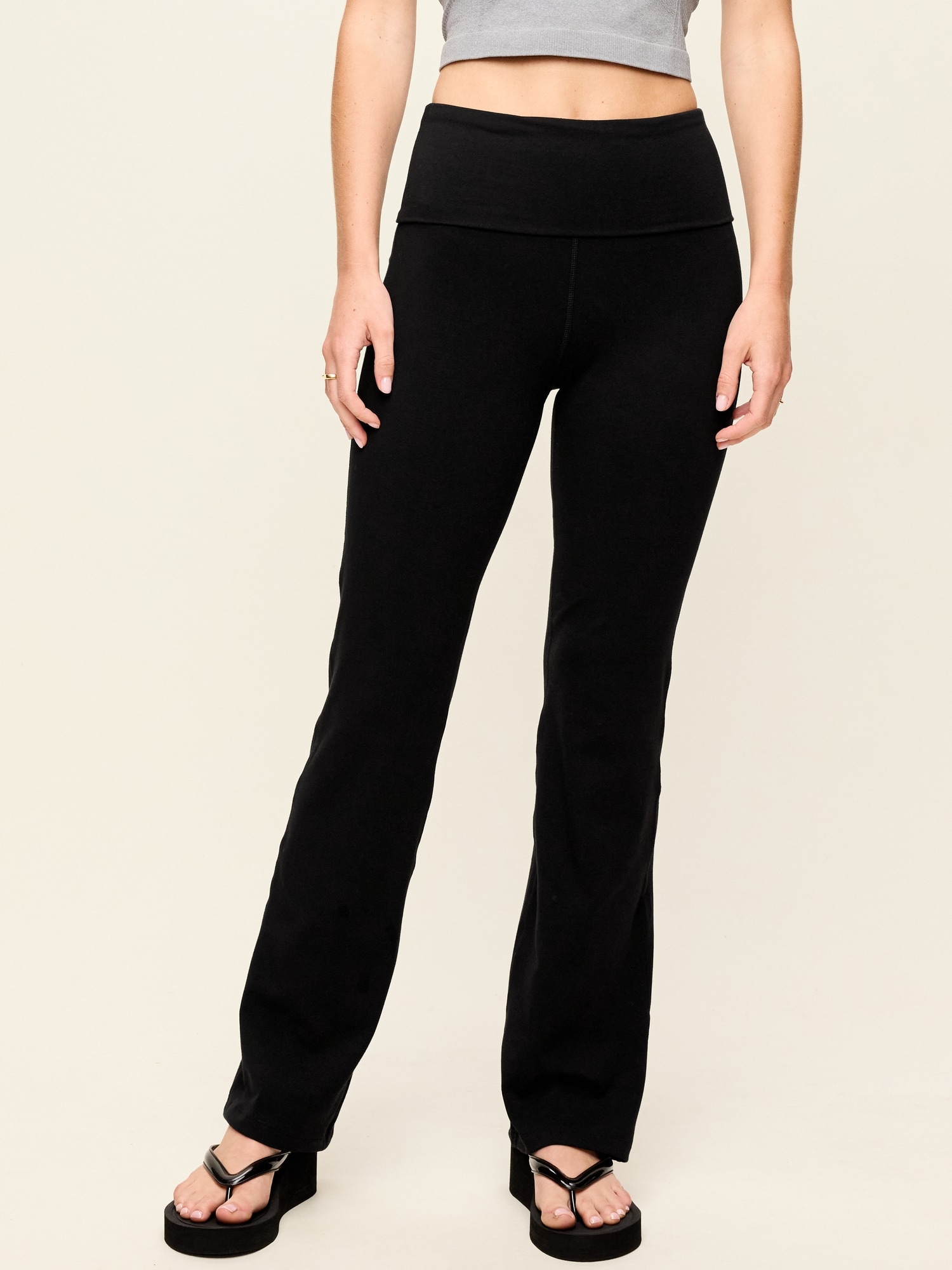 High-Waisted PowerChill Fold-Over Bootcut Leggings