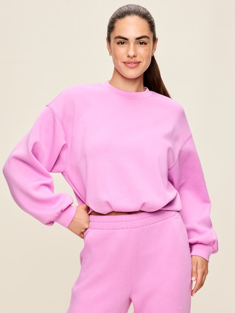 Bounce Fleece Bubble-Hem Sweatshirt