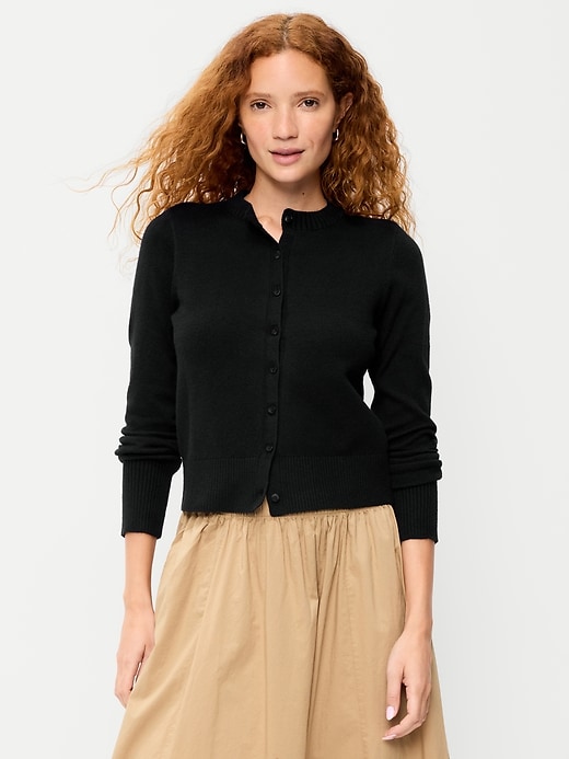 Image number 1 showing, SoSoft Cropped Crew-Neck Cardigan
