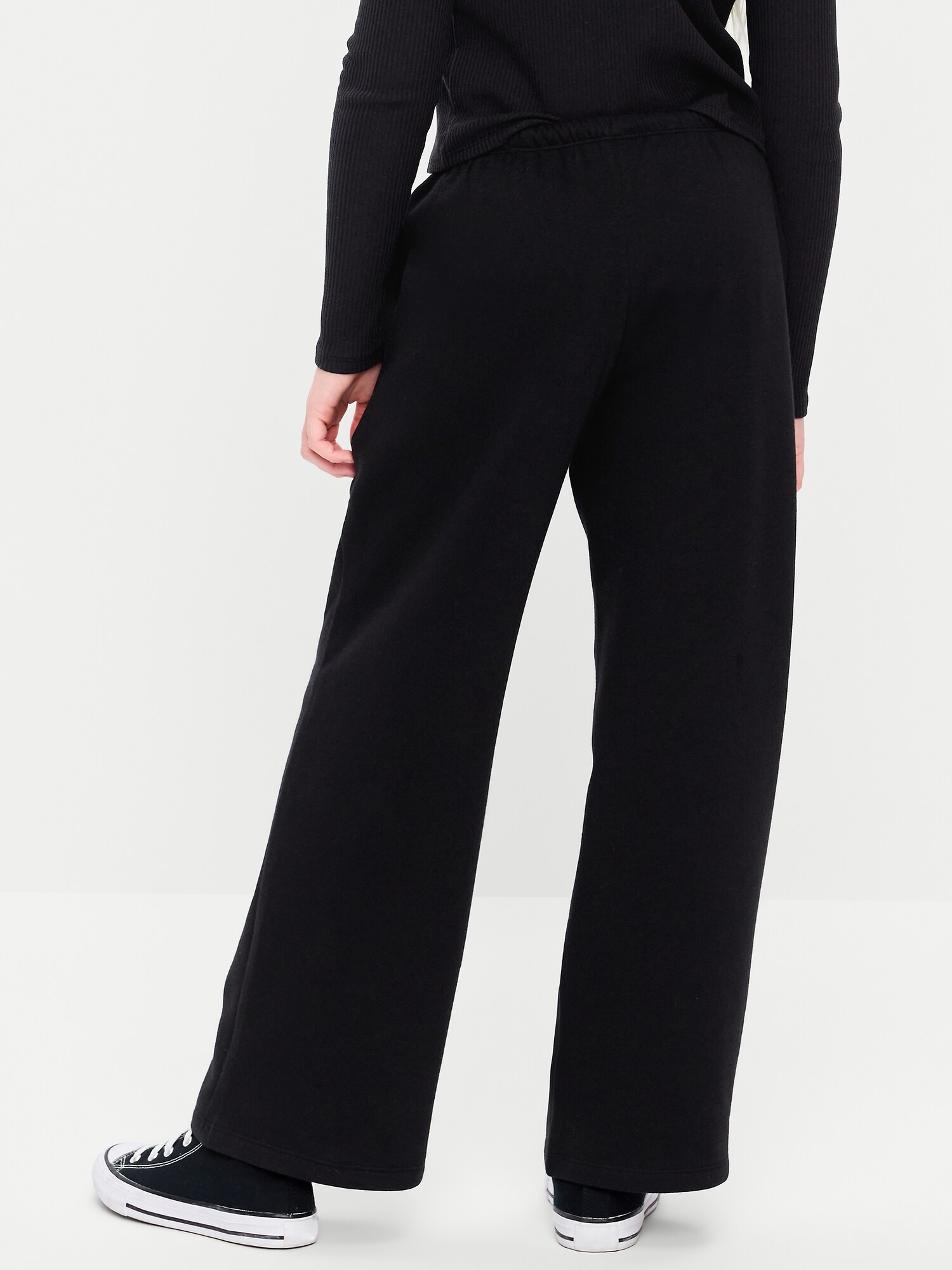 Брюки Old Navy High-Waisted Graphic Wide-Leg Sweatpants для девочек, цвет: Чёрный — фото 2