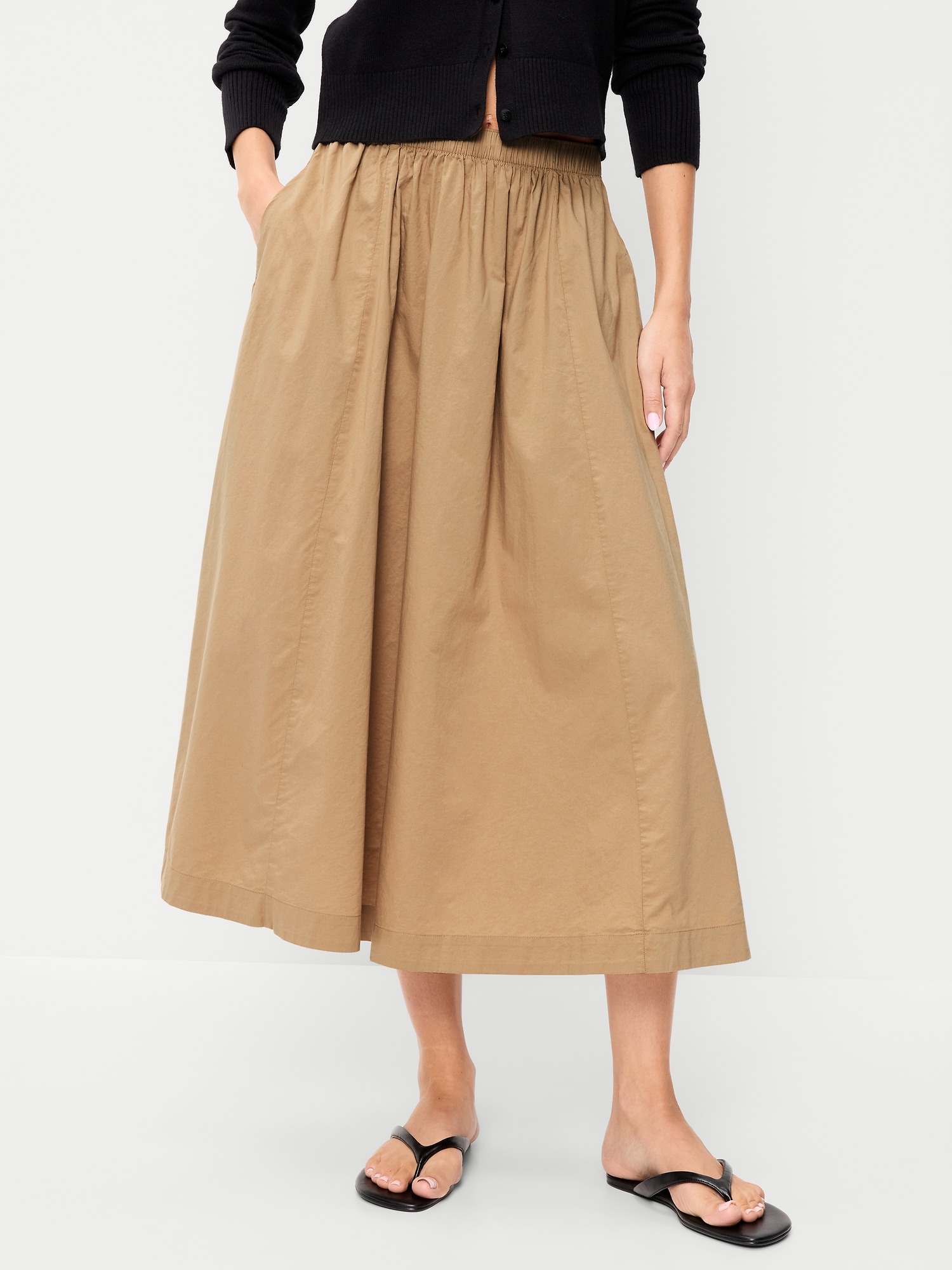 Poplin Midi Skirt