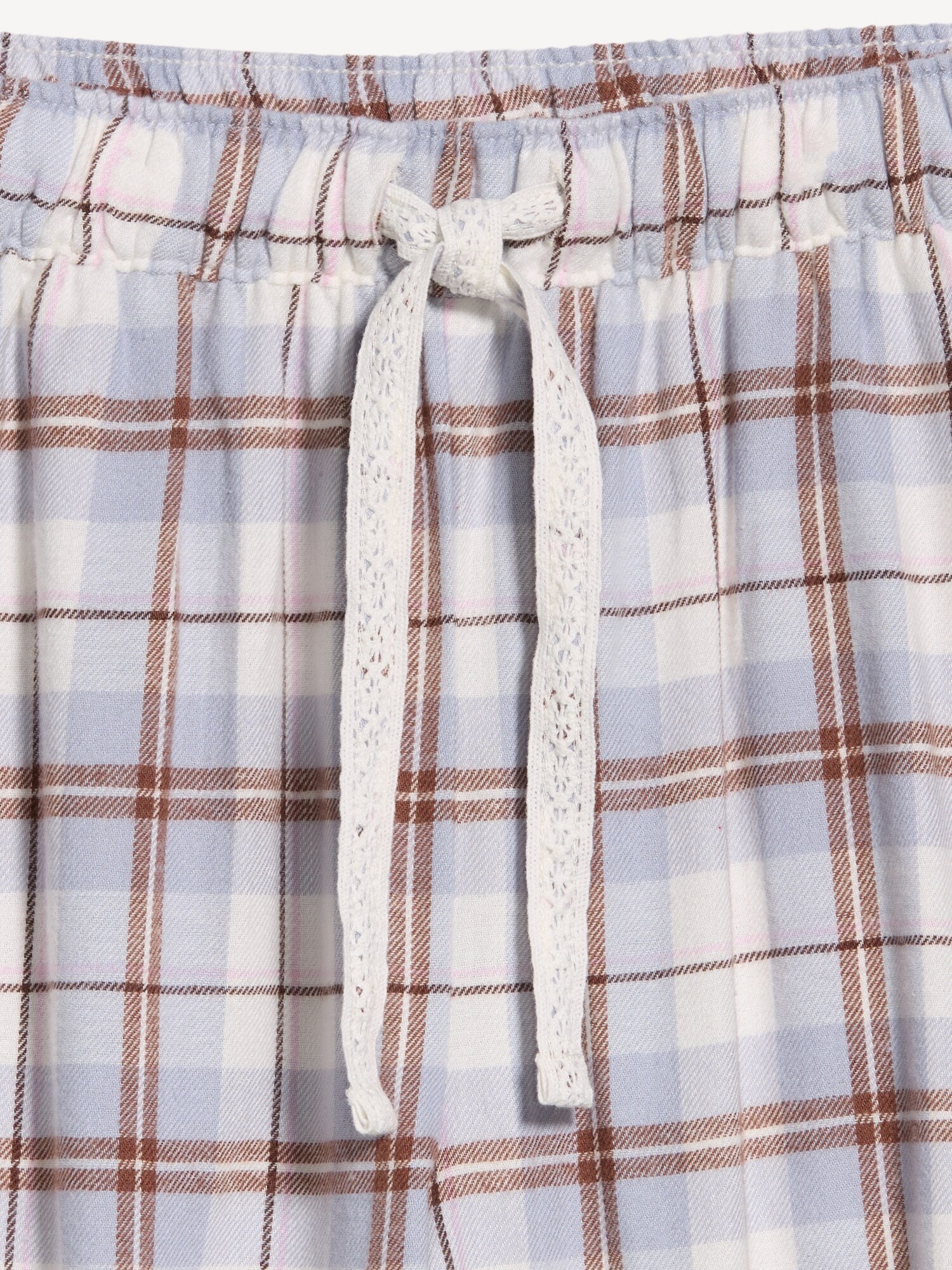 Женские фланелевые брюки-баллоны Old Navy с кулиской, цвет: Светлый синий клетчатый — фото 5