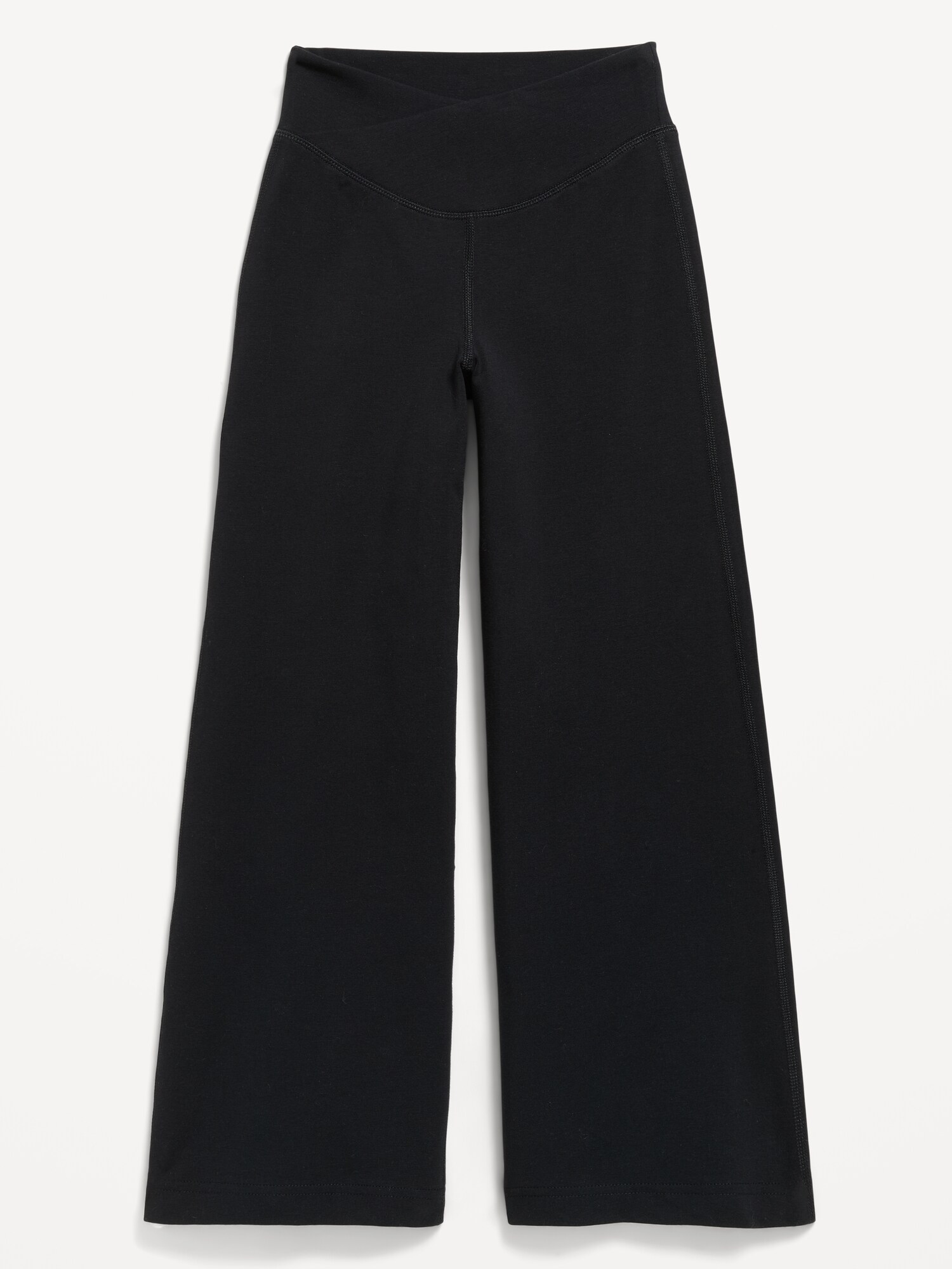 Брюки Old Navy High-Waisted PowerChill Crossover Wide-Leg Pants для девочек, цвет: Чёрный — фото 4