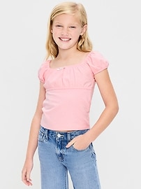 Image number 1 showing, Puff-Sleeve Top for Girls