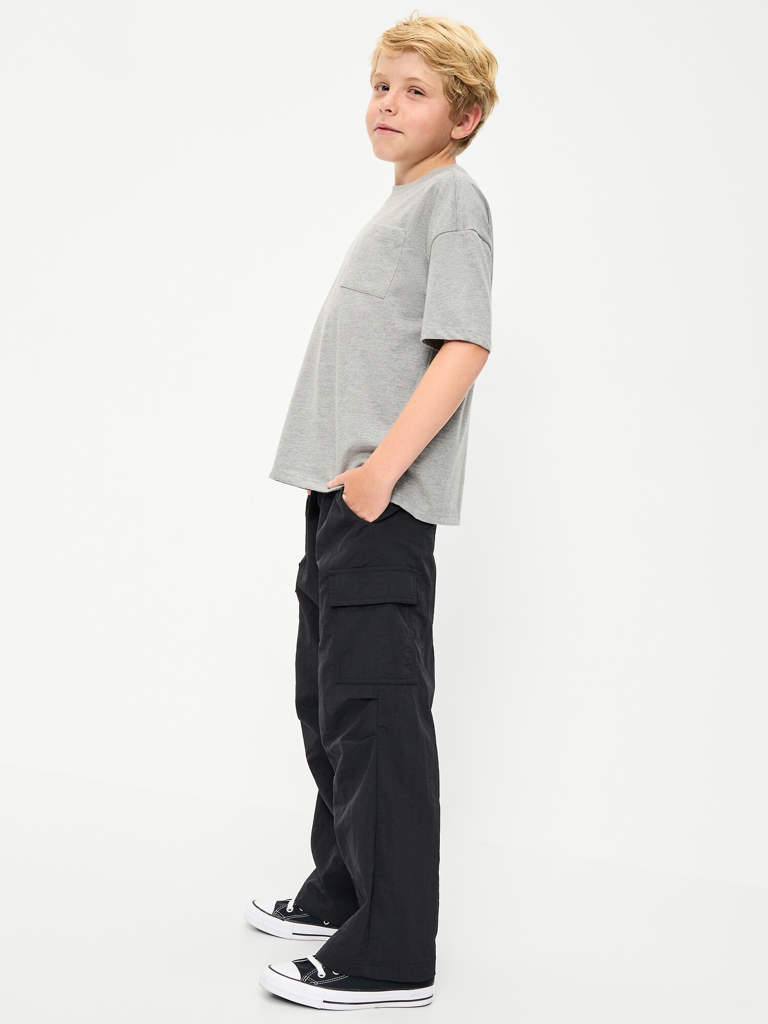 Брюки Old Navy Ultra Baggy Pull-On Cargo Pants для мальчиков, цвет: Чёрный — фото 3