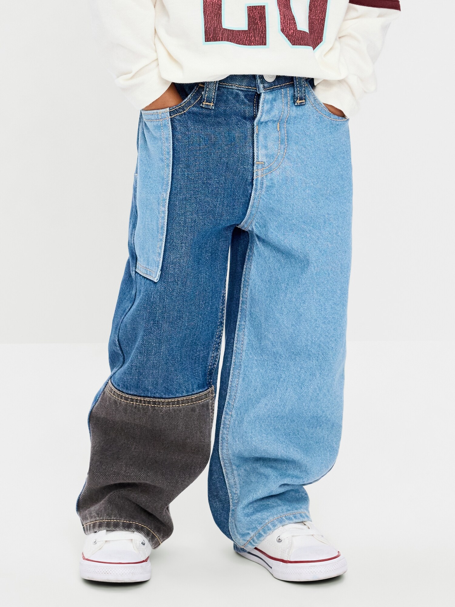 Джинсы Old Navy Baggy с заплатками для мальчиков-малышей, цвет: Blues — фото 2