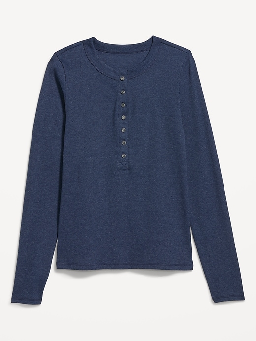 Snug Long-Sleeve Ribbed Henley T-Shirt | Old Navy