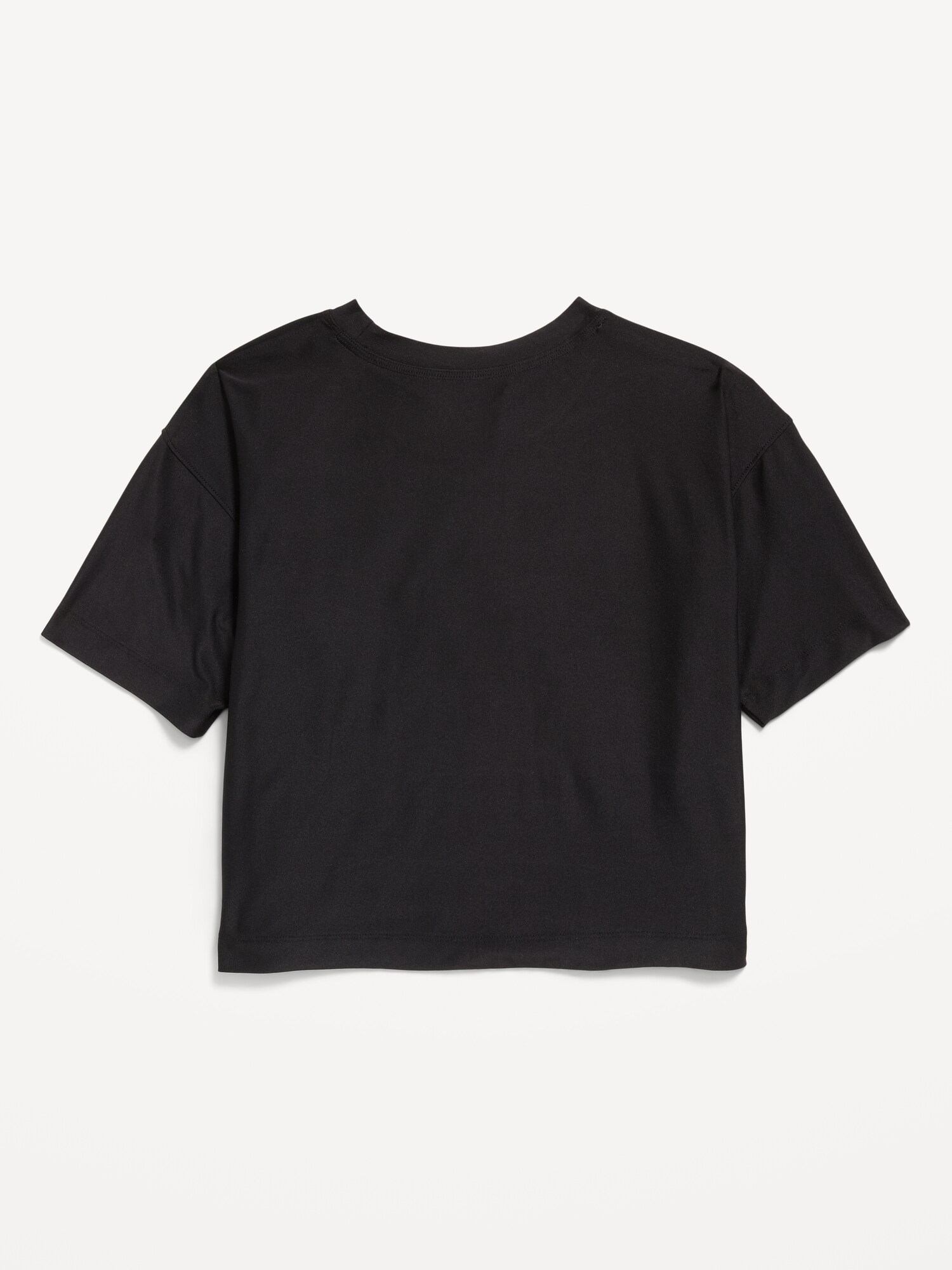 Футболка Old Navy CloudMotion Short-Sleeve Boxy T-Shirt для девочек, цвет: Чёрный — фото 4