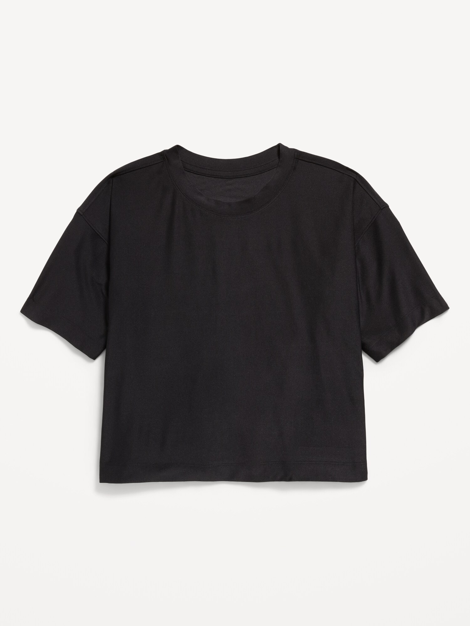 Футболка Old Navy CloudMotion Short-Sleeve Boxy T-Shirt для девочек, цвет: Чёрный — фото 3