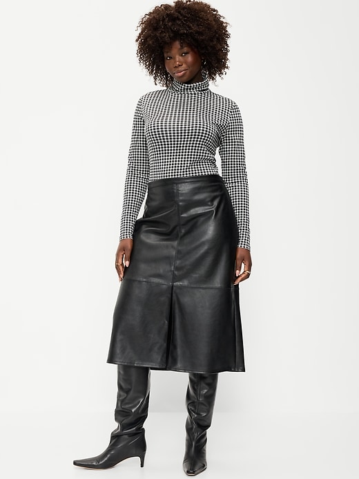 Image number 2 showing, Faux-Leather Pencil Midi Skirt