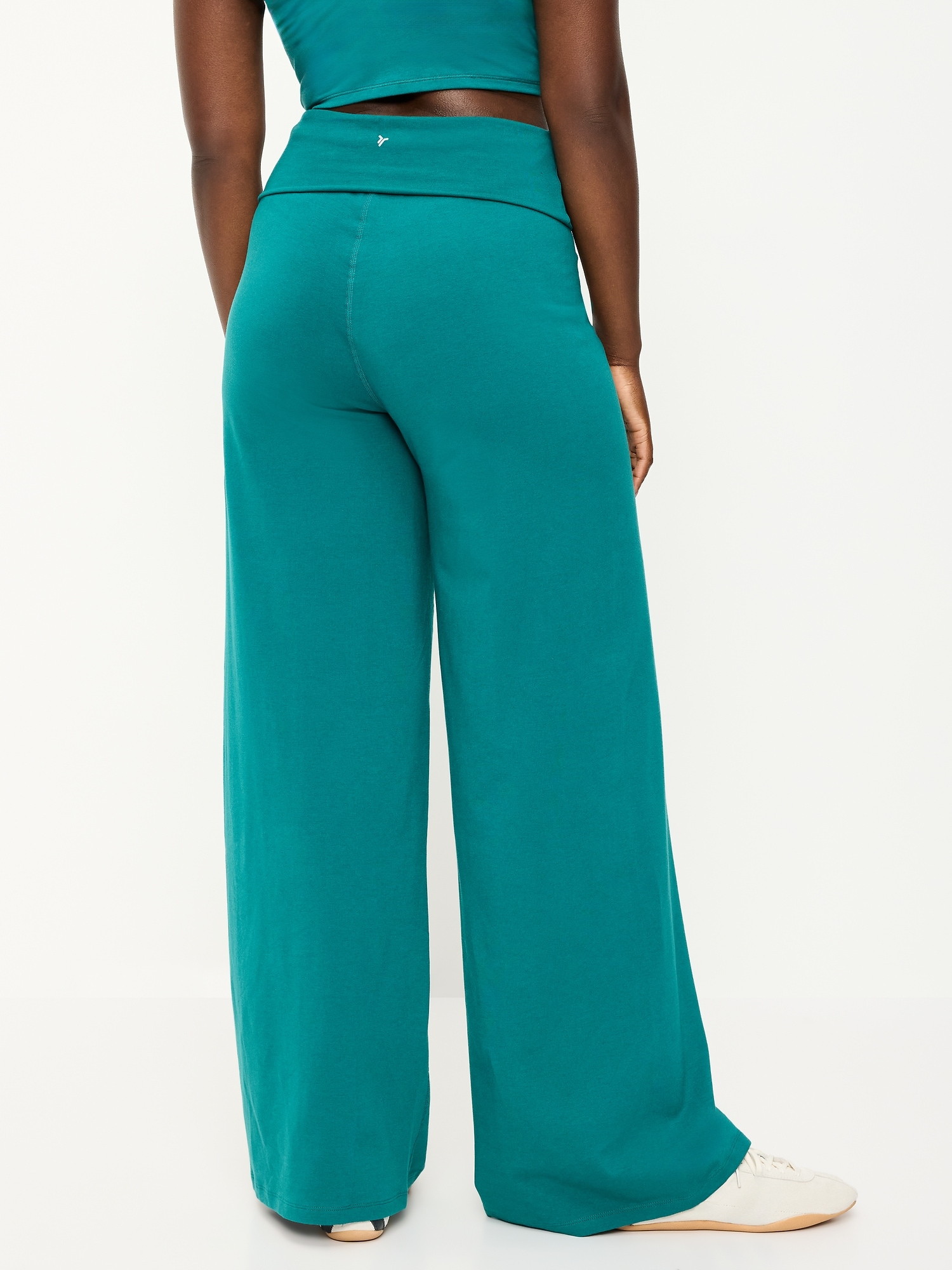 High-Waisted PowerChill Fold-Over Wide-Leg Pants